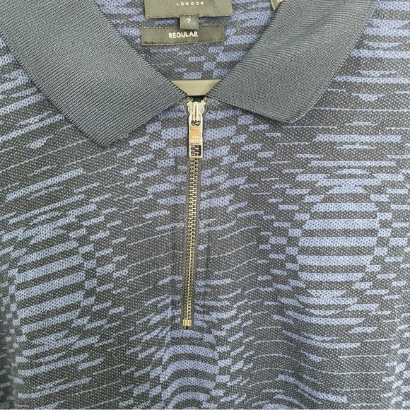 Ted Baker London Regular Fit Zip Up Short Sleeve Polo 7/XXL - Picture 3 of 7